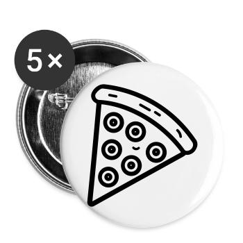 Pizza slice - Buttons large 2.2''/56 mm (5-pack) - white - Front