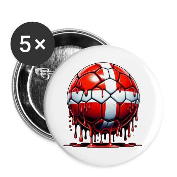 Denmark Football Liquid - Buttons large 2.2''/56 mm (5-pack) - white - Front