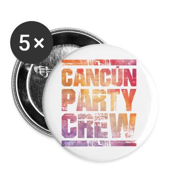 Cancun Party Crew Bunt - Buttons groß 56 mm (5er Pack) - Weiß - Vorne