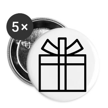 Kleine Geschenkbox - Buttons groß 56 mm (5er Pack) - Weiß - Vorne