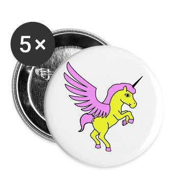 Licorne Licorne - Lot de 5 grands badges (56 mm) - blanc - Devant