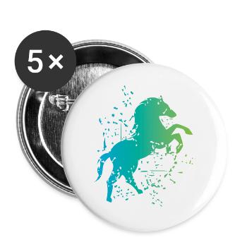 Horse illustration explosion art icon icon - Buttons large 2.2''/56 mm (5-pack) - white - Front