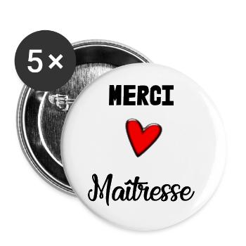 MISTRESS. THANK YOU. THANK YOU MISTRESS - Buttons large 2.2''/56 mm (5-pack) - white - Front