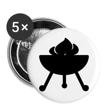 Griller - Lot de 5 grands badges (56 mm) - blanc - Devant