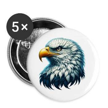 Eagle - Buttons large 2.2''/56 mm (5-pack) - white - Front