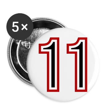 Maillot 11 Nombre d’années - Lot de 5 grands badges (56 mm) - blanc - Devant