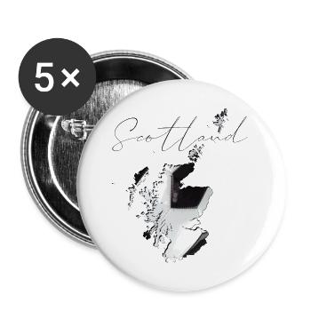 Scotland Map Framed Real Football EN - Buttons large 2.2''/56 mm (5-pack) - white - Front