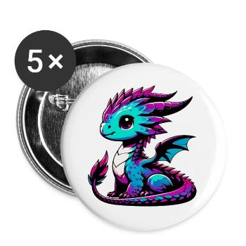 Dragon - Buttons large 2.2''/56 mm (5-pack) - white - Front