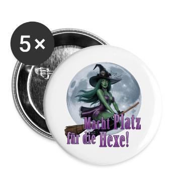 Witch and Full Moon 03 - Buttons large 2.2''/56 mm (5-pack) - white - Front