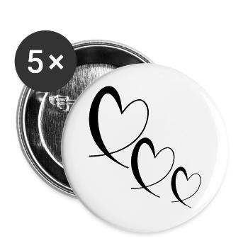 HERZ. VIELEN DANK. GELIEBTE. MEISTER. DANKE HERRIN. - Buttons groß 56 mm (5er Pack) - Weiß - Vorne