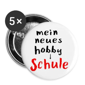 Passe-temps de la rentrée scolaire - Lot de 5 grands badges (56 mm) - blanc - Devant
