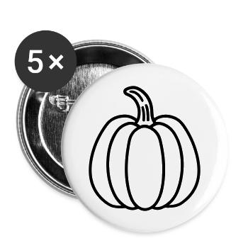 citrouille - Lot de 5 grands badges (56 mm) - blanc - Devant