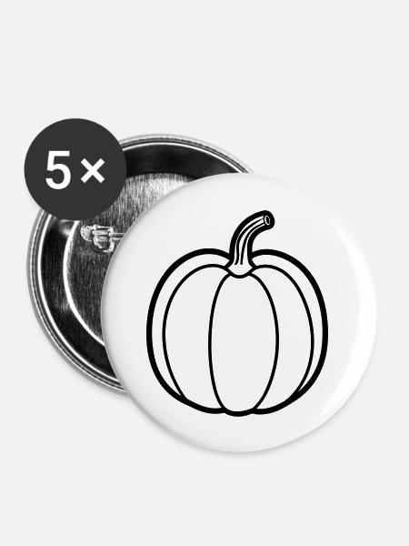Kürbis - Buttons groß 56 mm (5er Pack) - Weiß