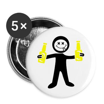 Figurine bâton de bière - Lot de 5 grands badges (56 mm) - blanc - Devant