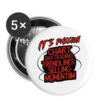 Trading meine Passion cooles Trading Design - Buttons groß 56 mm (5er Pack) - Weiß - Vorne