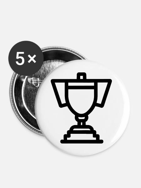 Trophäe - Buttons groß 56 mm (5er Pack) - Weiß