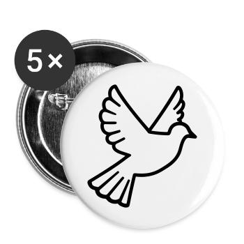 Dove - Buttons large 2.2''/56 mm (5-pack) - white - Front