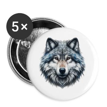 Wolf - Buttons large 2.2''/56 mm (5-pack) - white - Front