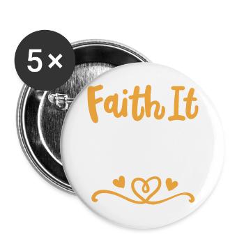 Christlicher Glaube Inspirierend - Buttons groß 56 mm (5er Pack) - Weiß - Vorne