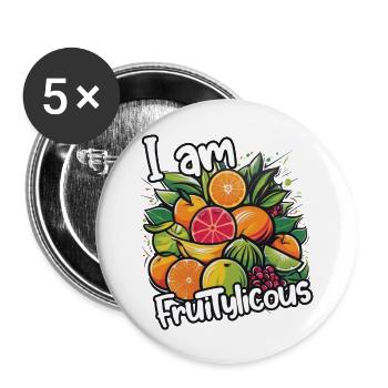 Fruity Licious: A Fruity Statement - Buttons groß 56 mm (5er Pack) - Weiß - Vorne