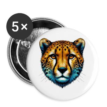 Gepard - Buttons groß 56 mm (5er Pack) - Weiß - Vorne