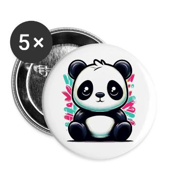 Panda - Buttons large 2.2''/56 mm (5-pack) - white - Front