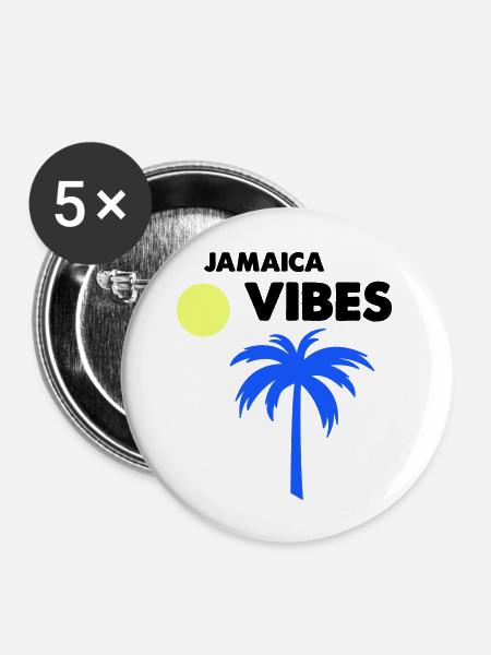 jamaica vibes - Buttons groß 56 mm (5er Pack) - Weiß