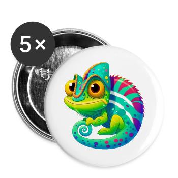 Chameleon - Buttons large 2.2''/56 mm (5-pack) - white - Front