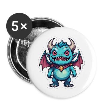Dungeon Monster - Buttons groß 56 mm (5er Pack) - Weiß - Vorne