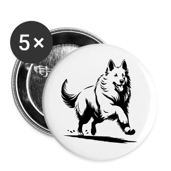 Swiss Shepherd - Buttons large 2.2''/56 mm (5-pack) - white - Front