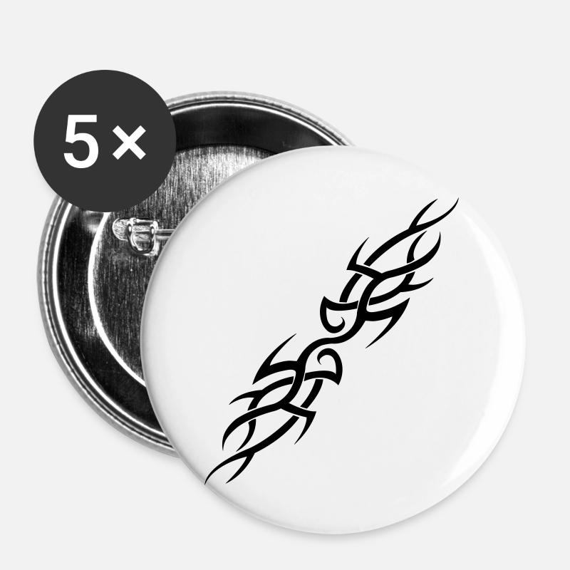 tribal - Buttons large 2.2''/56 mm (5-pack) - white