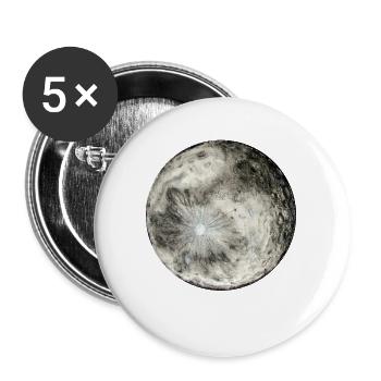 look at the moon, it's free (white letters) - Buttons large 2.2''/56 mm (5-pack) - white - Front