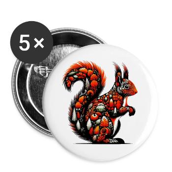 Squirrel - Buttons large 2.2''/56 mm (5-pack) - white - Front