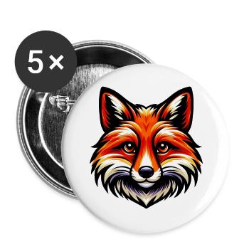 Renard - Lot de 5 grands badges (56 mm) - blanc - Devant