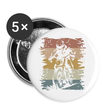 Retro Motorcycle Biker Vintage Symbol Cafe Racer - Buttons large 2.2''/56 mm (5-pack) - white - Front