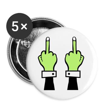 Zombie Hand Middle Finger 2 - Buttons large 2.2''/56 mm (5-pack) - white - Front
