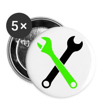 Clé à outils 1 - Lot de 5 grands badges (56 mm) - blanc - Devant