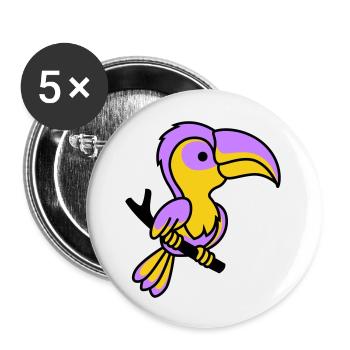 Perroquet1 - Lot de 5 grands badges (56 mm) - blanc - Devant