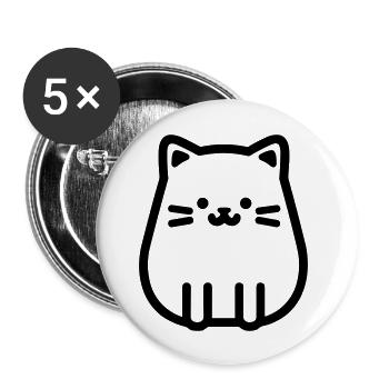 kitten - Buttons large 2.2''/56 mm (5-pack) - white - Front