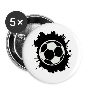 fußball klecks - Buttons groß 56 mm (5er Pack) - Weiß - Vorne