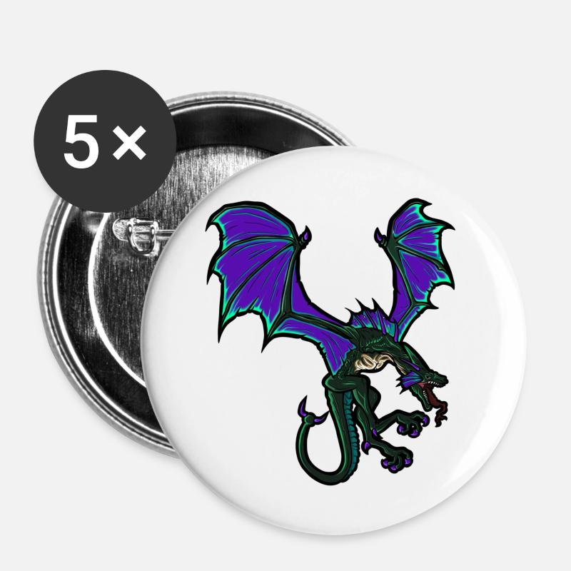dragon - Buttons large 2.2''/56 mm (5-pack) - white