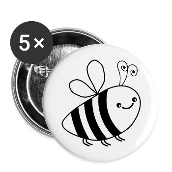 bee - Buttons large 2.2''/56 mm (5-pack) - white - Front