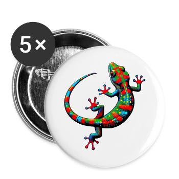 Gecko - Buttons large 2.2''/56 mm (5-pack) - white - Front