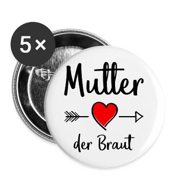 Mother of the Bride - Buttons large 2.2''/56 mm (5-pack) - white - Front