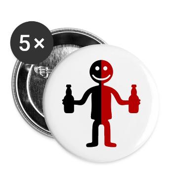 Stick Figure Bière - Lot de 5 grands badges (56 mm) - blanc - Devant