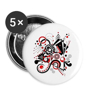 Abstrakte Kunst - Buttons groß 56 mm (5er Pack) - Weiß - Vorne