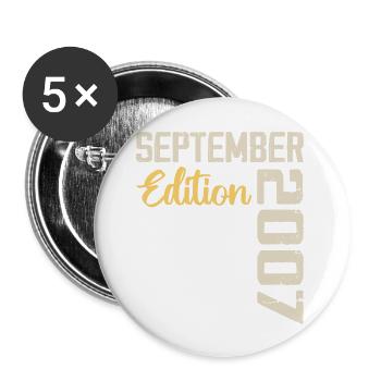 September 2007 - 17th Anniversary September 2007 - Buttons large 2.2''/56 mm (5-pack) - white - Front