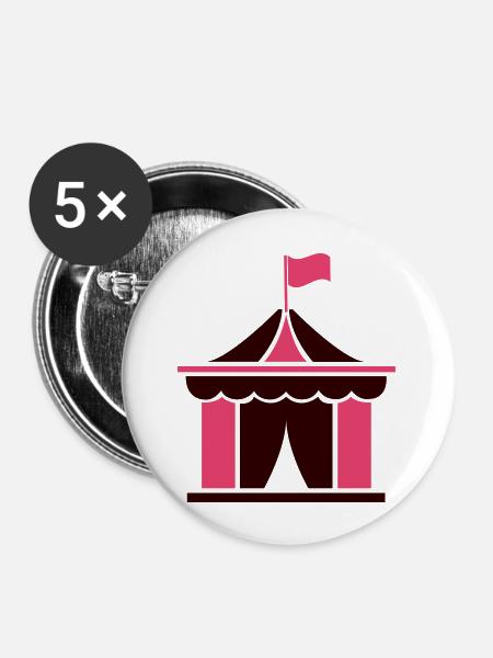 zirkus - Buttons groß 56 mm (5er Pack) - Weiß