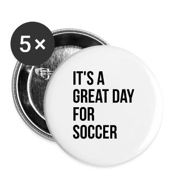 Soccer - Buttons large 2.2''/56 mm (5-pack) - white - Front