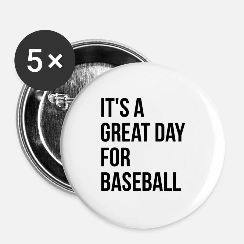 Baseball - Buttons large 2.2''/56 mm (5-pack) - white